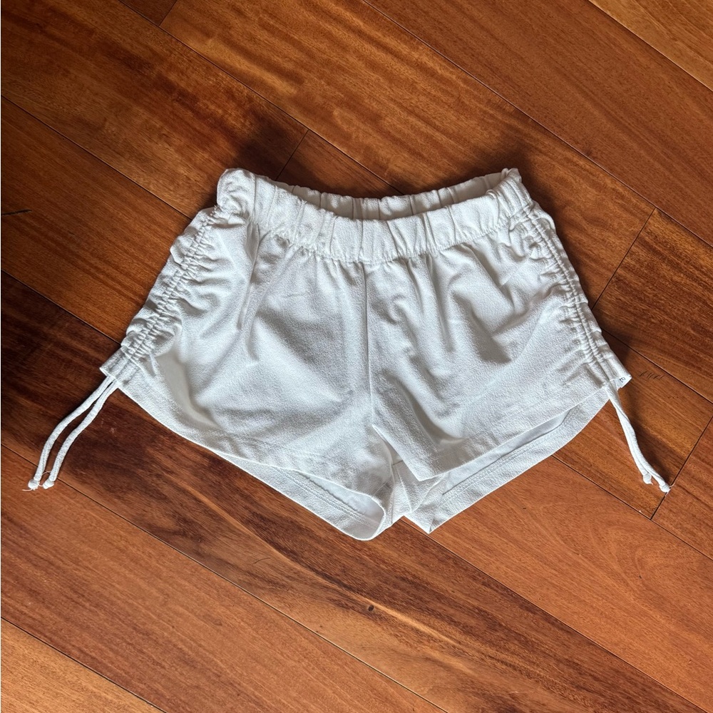 5 Dancewear Airbrush White Athletic Shorts with Side Adjustable Length.